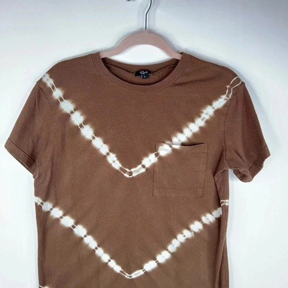 Rails T Shirt Dress Brown Chevron Stripe Tie Dye Short Sleeve Cotton Small - Picture 2 of 9